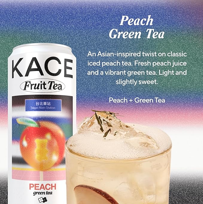 Juicy Peach Gummi Green Iced Tea – Infused with Real Peach Flavor – Perfect Pick-Me-Up Tea – Naturally Sweetened – Ideal for Summer, Tea Lovers, and Daily Drinks – 12-Pack of 320ml Cans