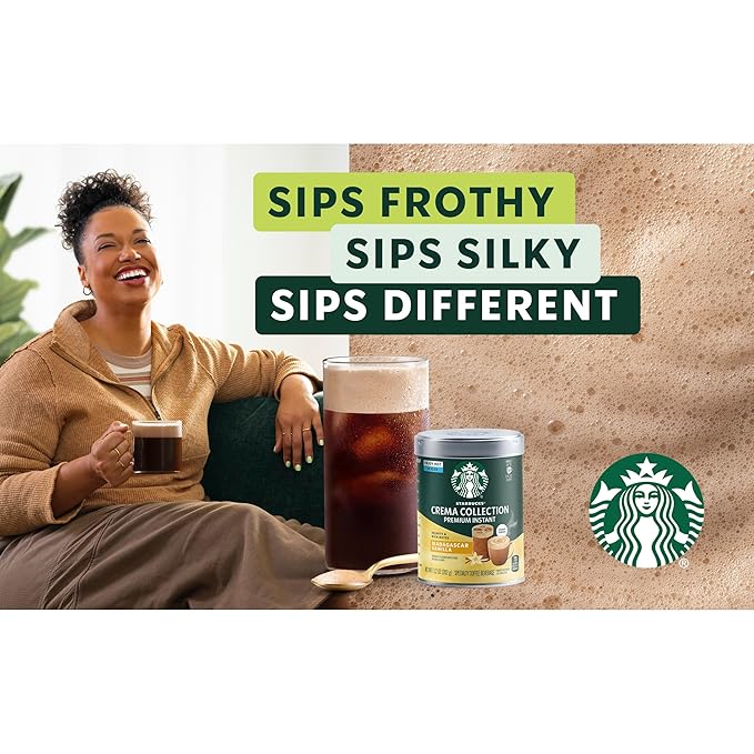 Starbucks Crema Collection Premium Instant Madagascar Vanilla Flavored Instant Coffee, 100% Arabica Beans, 3 Tins (7.12 Oz Each)