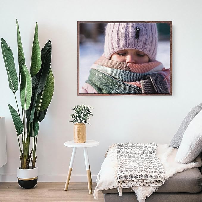 P&L ART. Personalized Custom Canvas Prints: Photo On Canvas Transform Your Photos into Stunning Framed Wall Art Digitally Printed Photo To Canvas Ideal for Home Decor Gifts Keepsakes Walnut 11X14