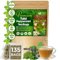 FreshDrinkUS, Premium Tulsi Peppermint Herbal Tea – 135 Tea Bags, 100% Natural, Blend of Tulsi Holy Basil Leaves, and Peppermint Leaves. Made with Natural Material Tea Bags. No Sugar, Vegan.