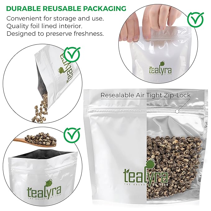 Tealyra - Imperial Jasmine Dragon Pearls - 16-Ounce - Green Tea Loose Leaf - Premium Jasmine Green Tea with Pleasant Aroma - 450 Gram
