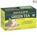 Bigelow Tea Green Tea with Ginger Plus Probiotics, Caffeinated Tea with Ginger, 18 Count Box, (Pack of 6), 108 Total Tea Bags