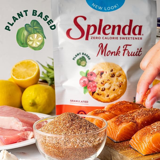 Splenda Monk Fruit Zero Calorie Plant Based Granulated Sweetener, 3 Pound Resealable Bag
