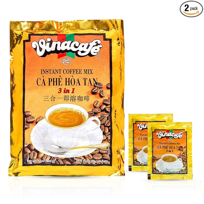 Vinacafe Instant Coffee Mix 3 in 1 (Pack of 2 | 20 Sachets Per Bag)
