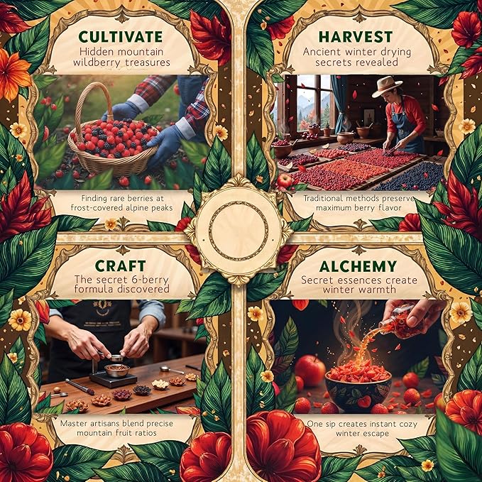 ENZO Tea Master Reserve - Alpine Wildberry (4oz) a Cherry Cranberry Secret Recipe | Mountain-Foraged Wild Berry Hibiscus | Loose Leaf Caffeine Free 37 Servings