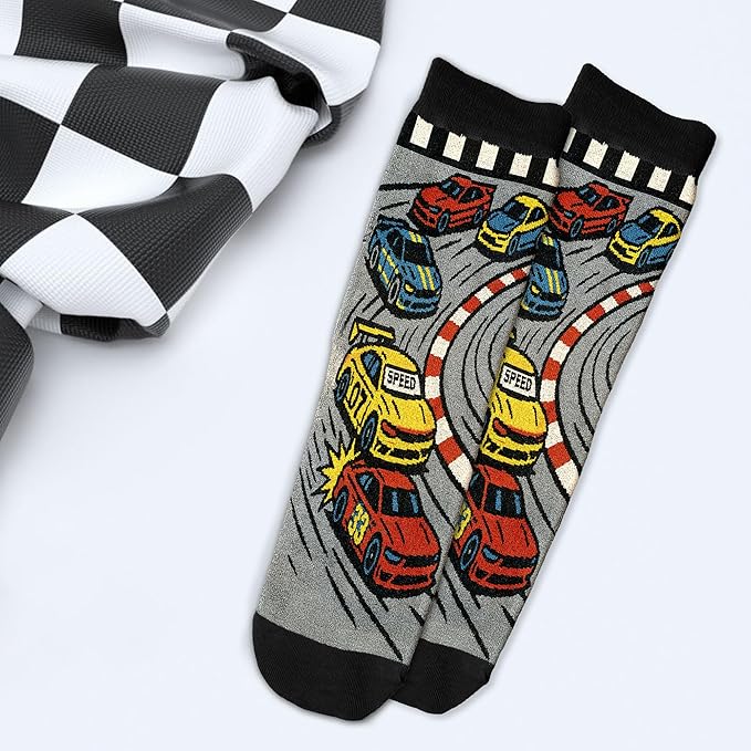 VICRAZY Racing Car, Sport Car Socks for Men, Women - Formula 1 Gifts, Racing Socks, Stocking Stuffers for Men, Women