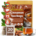 TOG999, Premium 20 Cinnamon Tea Bags, 100% Natural & Pure. Cinnamon Herbal Tea. No Sugar, No Caffeine, No Gluten, Vegan.