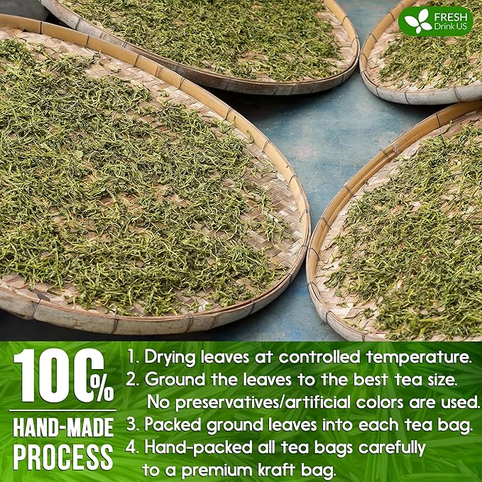FreshDrinkUS, Premium 75 Rosemary Leaf Tea Bags, 100% Natural and Pure Rosemary Dried Leaves, Pure Herbal Tea, No Additives, No Caffeine, No Gluten, Vegan.