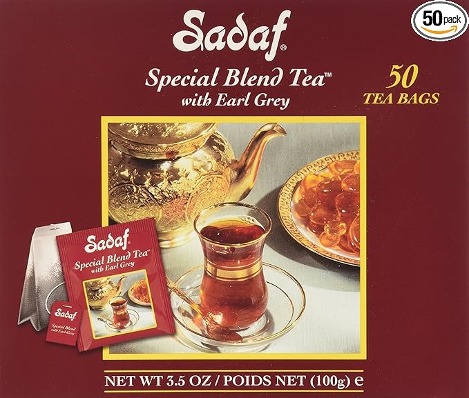 Sadaf Earl Grey Tea Bags | Special Blend Earl Grey Ceylon Black Tea | Product harvested in Sri Lanka | 50 bags (pack of 1)