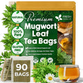 FreshDrinkUS, Premium 90 Mugwort Leaf Tea Bags, 100% Natural and Pure Mugwort Leaves. No Sugar, No Caffeine, No Gluten, Vegan.
