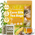 FreshDrinkUS, Premium 135 Tea Bags Corn Silk Tea, 100% Natural & Pure from Corn Silk. Herbal Tea. Clean Ingredients. Made with Natural Material Tea Bags. No Sugar, No Caffeine, Vegan.