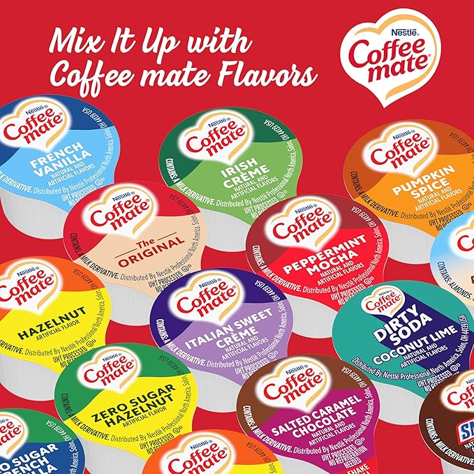 Nestle Carnation Coffee Creamer Half and Half, Made with Real Dairy, 0.304 fl oz Liquid Stick Pack (Box of 240)