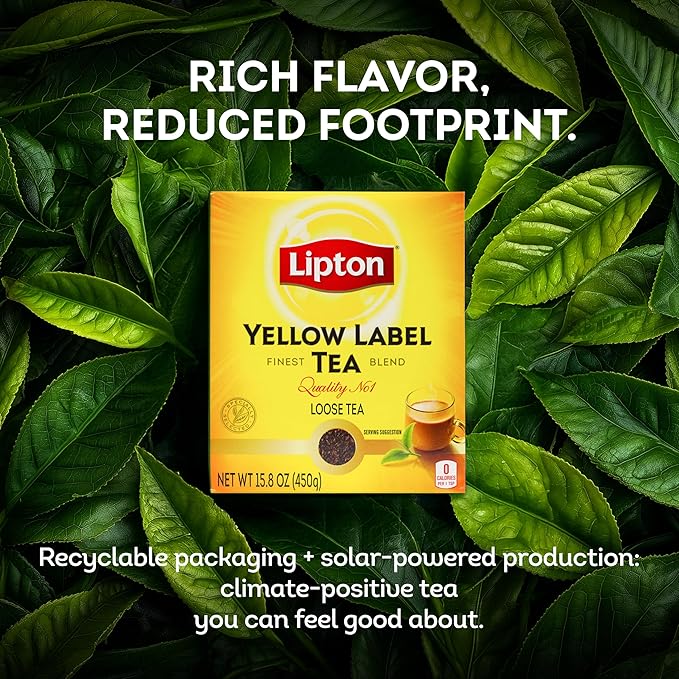 Lipton Yellow Label Finest Blend | Loose Tea | Premium Tea | Compatible for Everyday Use | Suitable for Chai Lovers | 450 Grams (Pack of 6)