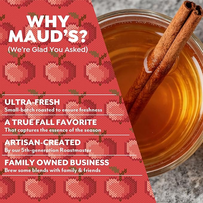 Maud's Hot Apple Cider Pods, 48 ct, Recyclable Single Serve Pods – Spiced Apple Cider Flavored Pod, Compatible with Keurig K Cups Maker