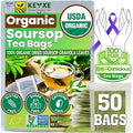 KEYXE - USDA Organic Soursop Graviola Leaves Tea 50 Bags. Non-GMO Verified , 100% Organic Soursop Leaves for Digestion, Boosting Immune, Improving Sleep & Skin Health, Gluten Free, Caffein Free , Hojas De Guanabana Tea Organica, Eco-Conscious Tea Bags
