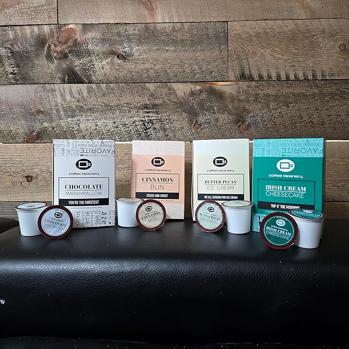 Cinnamon Bun Flavored Coffee Pods by Coffee Beanery | 12ct Medium Roast Arabica Coffee Pods
