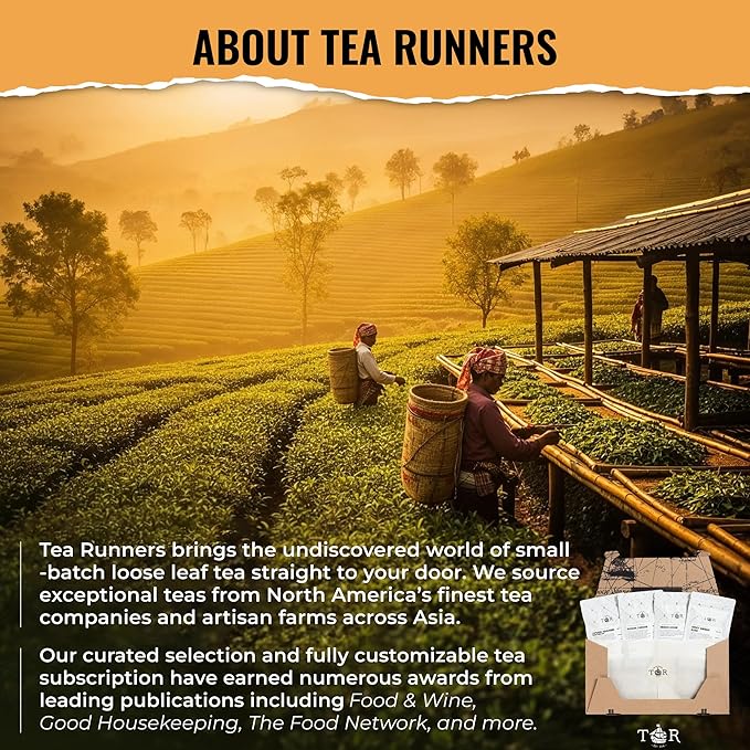 Tea Runners Smoked Tea Variety Pack - Lapsang Souchong, Russian Caravan, Smoked Assam, Smoky Siberian Blend | Loose Leaf Black Teas | High Caffeine, Organic & Premium Quality | 0.75 Oz each Pack of 4