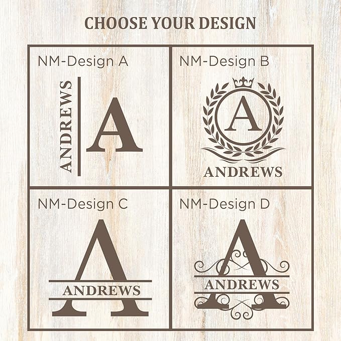 Personalized Name Monogram Whiskey Glass Gift Set - 4 Designs Custom Gift For Him - Personalized Bourbon Cup - 11 oz Engraved Monogram Scotch Glass in Wooden Box - Whiskey Gifts For Men