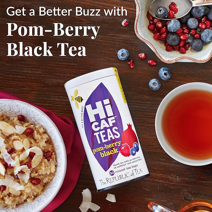 The Republic of Tea — HiCAF Pom-Berry Black Tea, 50 Tea Bags, High in Caffeine