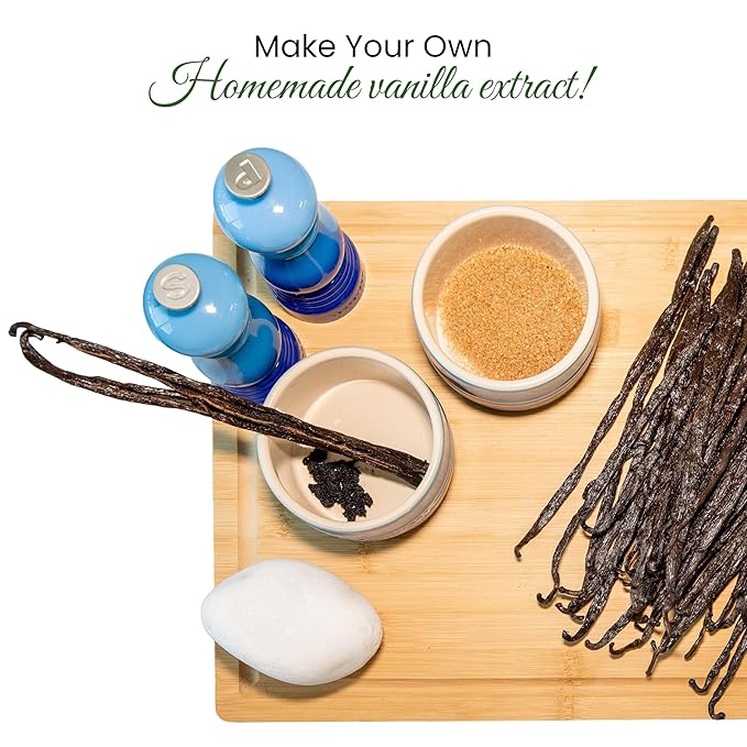 8oz (1/2 Pound) Count Organic Madagascar Vanilla Beans – Grade A Bourbon Pods | Gourmet Whole Vanilla Beans for Baking, Cooking, Extract Making | Rich Aroma, Premium Flavor, Non-GMO, Vegan
