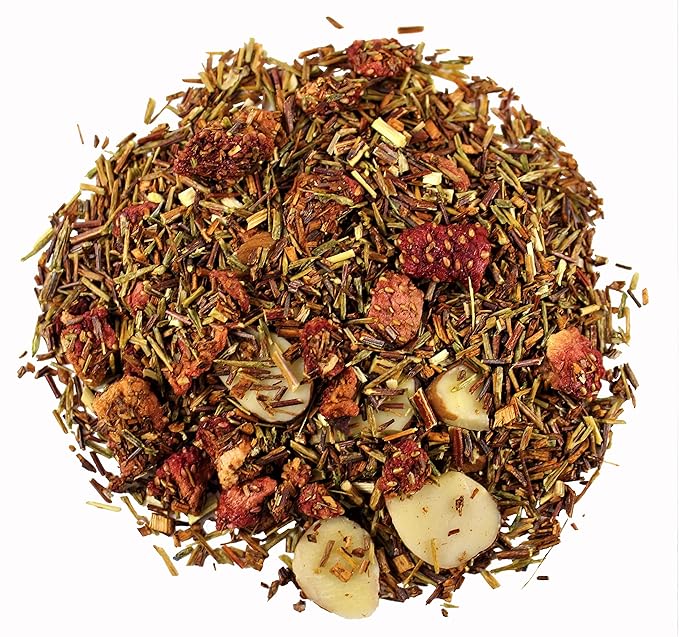 Nelson's Tea - Strawberry Almond - Rooibos Loose Leaf Tea - Caffeine Free - Red & green rooibos tea, almonds, and strawberries (Sample 0.4 Oz)
