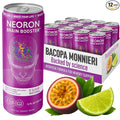 NEORON - Brain Defender, Focus & Memory Support, Sugar‐Free Nootropic Drink, Vegan (Pack of 12, Passion Fruit & Lime)