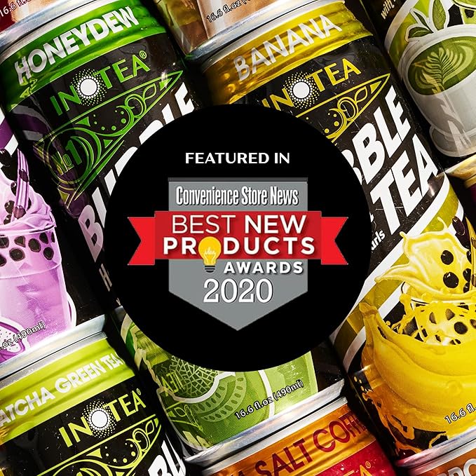 Inotea Bubble Tea with Tapioca Pearls - Delicious, Instant Boba Tea - Ready-to-Drink Black Milk Tea - Comes in Large 16.6 oz Cans - Enjoy Real Boba Without the Long Lines - Taro - 12 pack