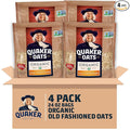 Quaker Old Fashioned Rolled Oats, USDA Organic, Non GMO Project Verified, 24oz Resealable Bags (Pack of 4)