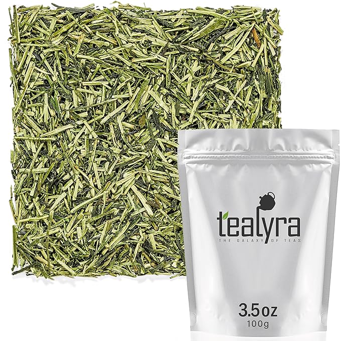 Tealyra - Premium Kukicha Twig Kabuse - Japanese Green tea - Loose Leaf Tea - Mild Slightly Nutty Flavour - High Level of Antioxidants - Caffeine Level Low - 100g