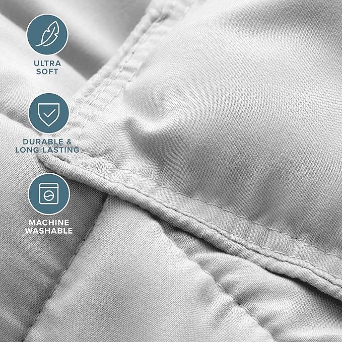 Bare Home Comforter Set - Oversized Queen Size - Ultra-Soft - Goose Down Alternative - Premium 1800 Series - All Season Warmth (Oversized Queen, Cloud Grey)