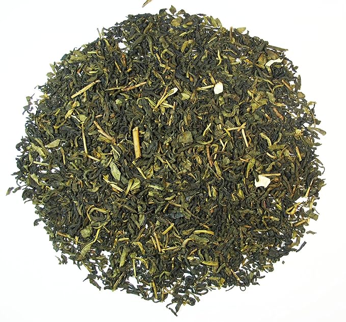 Greenhilltea Decaf Jasmine Green Tea, Green Tea CO2 naturally processed Caffeine-Free Tea - 8 Oz Bag