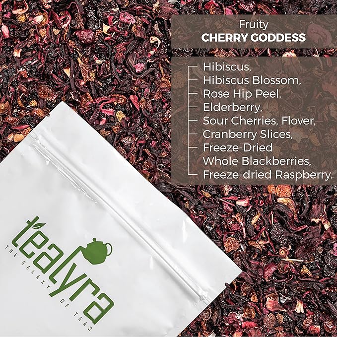 Tealyra - Cherry Goddess - Fruity Herbal Loose Leaf Tea - Caffeine-Free - Vitamin Rich - Hot and Iced - All Natural - 110g (4-ounce)