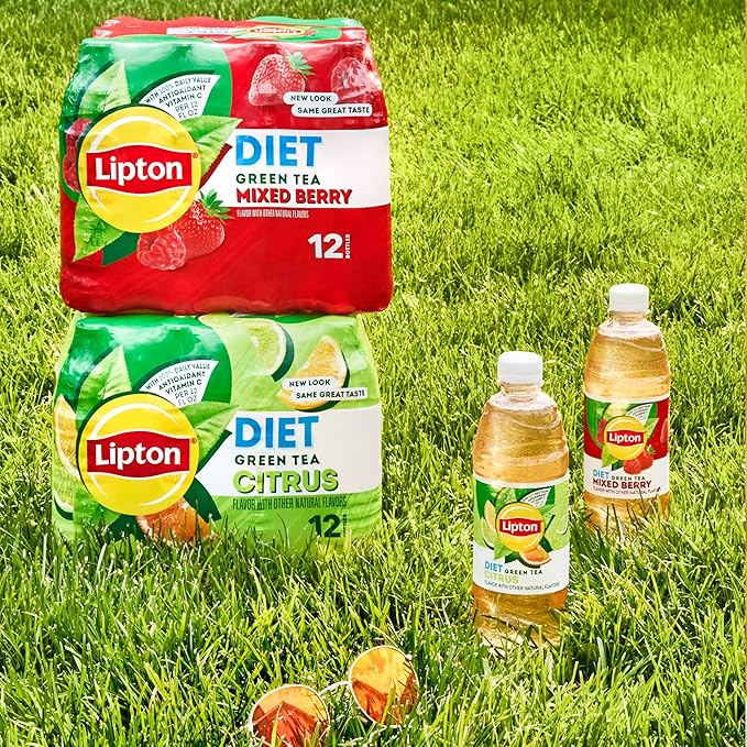 Lipton Diet Green Tea Citrus, 16.9 Fl Oz Bottles (Pack of 12)