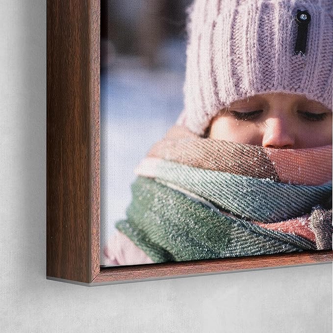 P&L ART. Personalized Custom Canvas Prints: Photo On Canvas Transform Your Photos into Stunning Framed Wall Art Digitally Printed Photo To Canvas Ideal for Home Decor Gifts Keepsakes Walnut 18X24