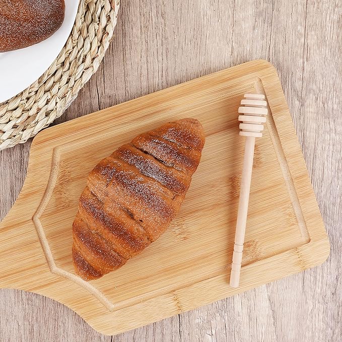 Wooden Honey Mixing Stirrer, 2Pcs 6 Inch Honey Dipper Sticks Honey Spoon