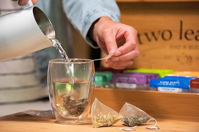 Two Leaves and a Bud Organic Tamayokucha Tea Bags, Whole Leaf Tea in Compostable Sachets, Japanese Green Tea, Light Flavor, 15 Count (Pack of 6)