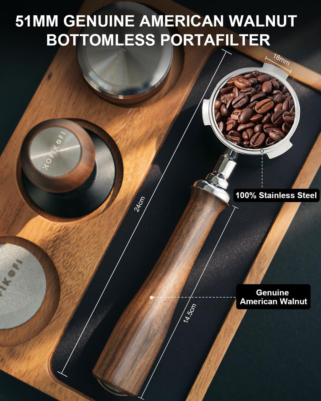 KOFIKOFI 51mm Bottomless Portafilter for DeLonghi Dedica EC680/EC685/EC885