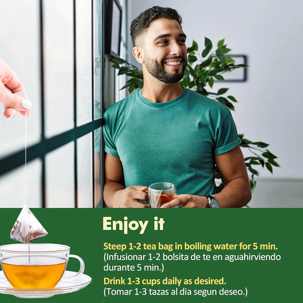 Cleavers Lymphatic Drainage Tea Bags for Lymph System Support, Horsetail and Dandelion Organic Herbal Formula, Lymphatic Cleanse & Detox, Edema Relief. Te de Cola de Caballo Herb. 30 Bags